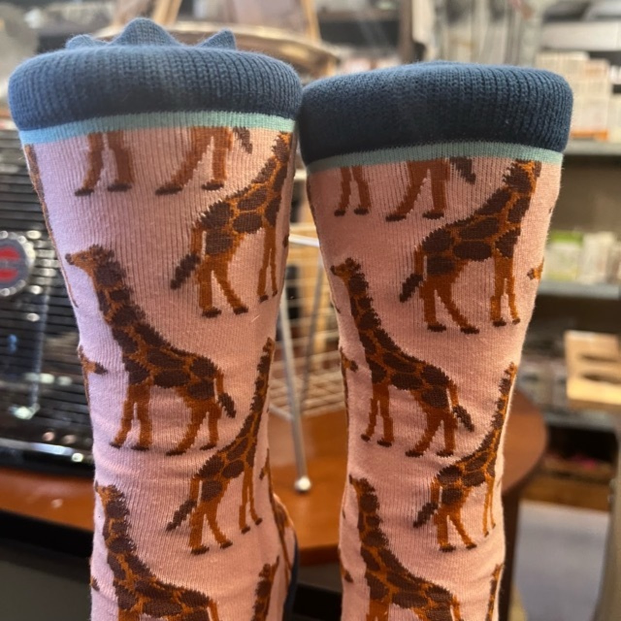 TOPANGA SOCKS Lady's　Pink Giraffe　レディースソックスピンクキリン　キリン　ソックス　靴下　ギフト　プレゼント