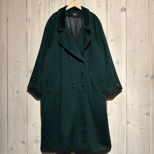 【a.k.a.C.a.k.a】Velor × Wool Switched Material Vintage Loose Double Chester Coat