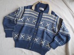 ~1970’s NORWAY NANSEN Nordic Pattern Wool Knit Cardigan／S?