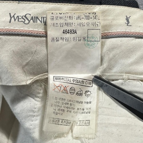 90s YVES SAINT LAURENT black slacks 詳細写真5