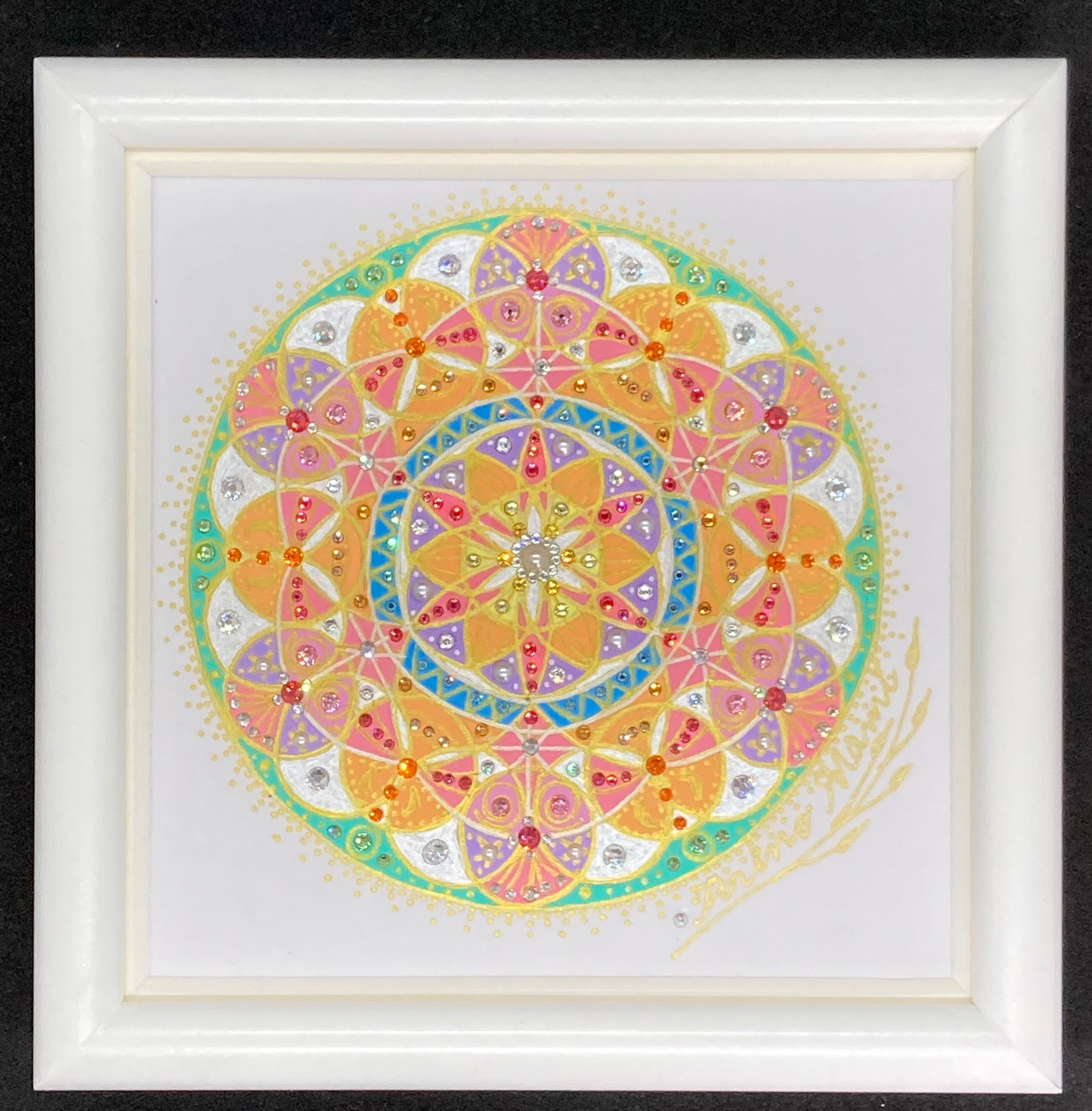 原画】♡開運♡ドリームキャッチャー♡レインボー♡神聖幾何学 原画】♡開運♡ドリームキャッチャー♡レインボー♡神聖幾何学