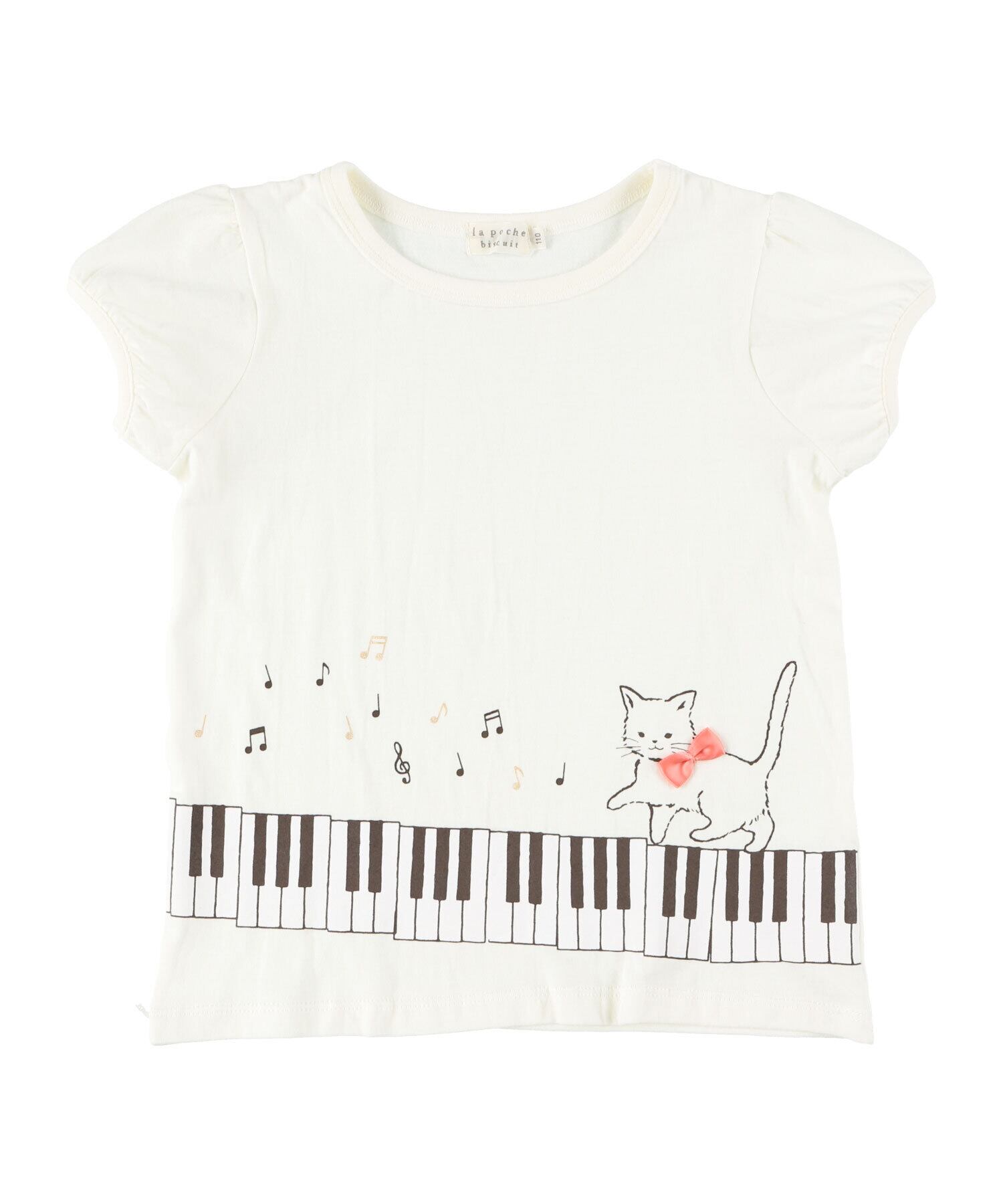 la poche biscuit ラポシェビスキュイ ねこピアノTシャツ LP22ES020 | Merry Go! Round la poche biscuit ラポシェビスキュイ ねこピアノTシャツ LP22ES020 | Merry Go! Round