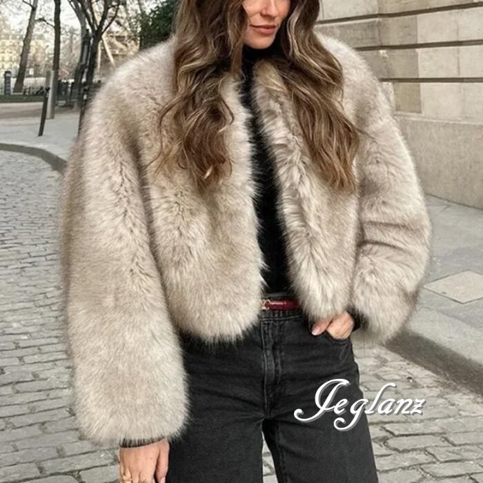 2色 ファー エコファ ジャケット コート アウター ファンシー ♪(MB428)φ