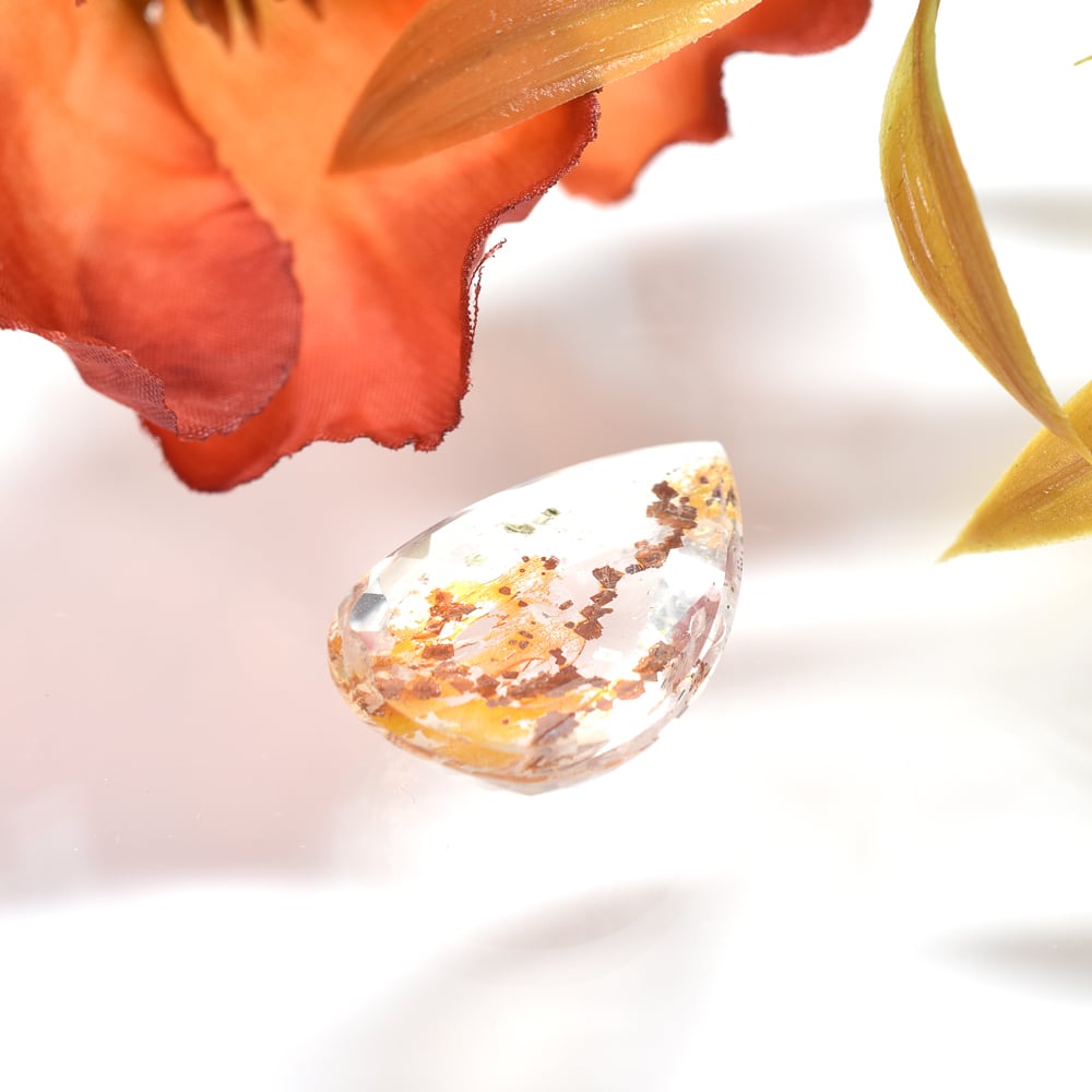 パイライト・ライモナイトインクォーツ ブラジル産 16.06ct #JWA2915