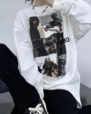 フォトプリントオーバーサイズスウェット / 2color