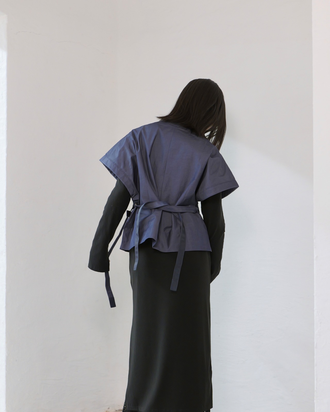 FOURAM - KAFTAN SHIRT ：Dark Purple｜カフタン／短丈／2段階スリーブ