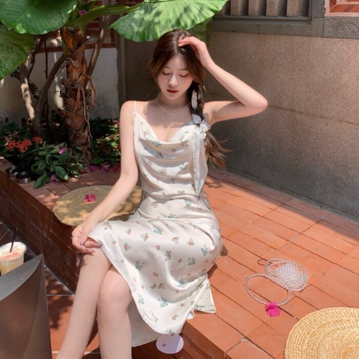 サマースタイルカラーフローラルドレス レディース エレガント 夏物 花柄 ドラファッションホール72647786487