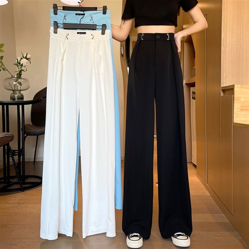 ブラックパンツ サマールーズ薄手カジュアル 夏物 YY-ファッション75822024588