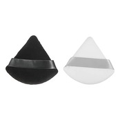 VOCOSTE ルースパウダーパフ フェイス ソフト トライアングルパフ ブレンダー 美容 メイクツール ショート ぬいぐるみ 2個 ブラック、ホワイト