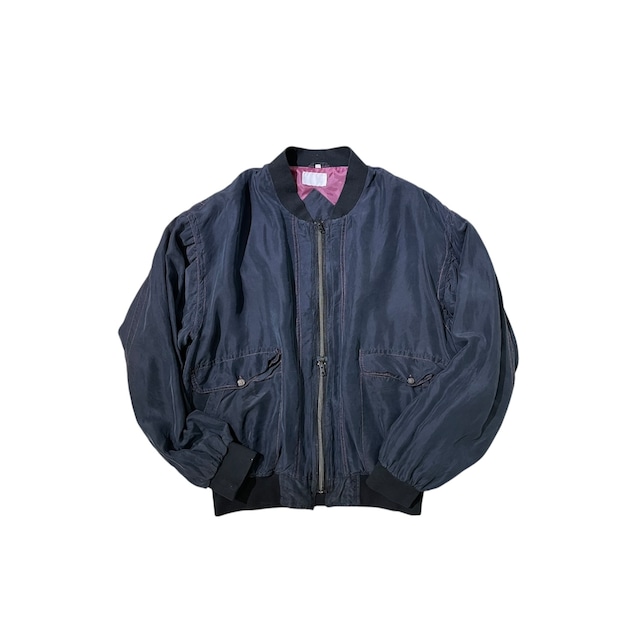CHANGES / silk 2WAY zip BLOUSON / black