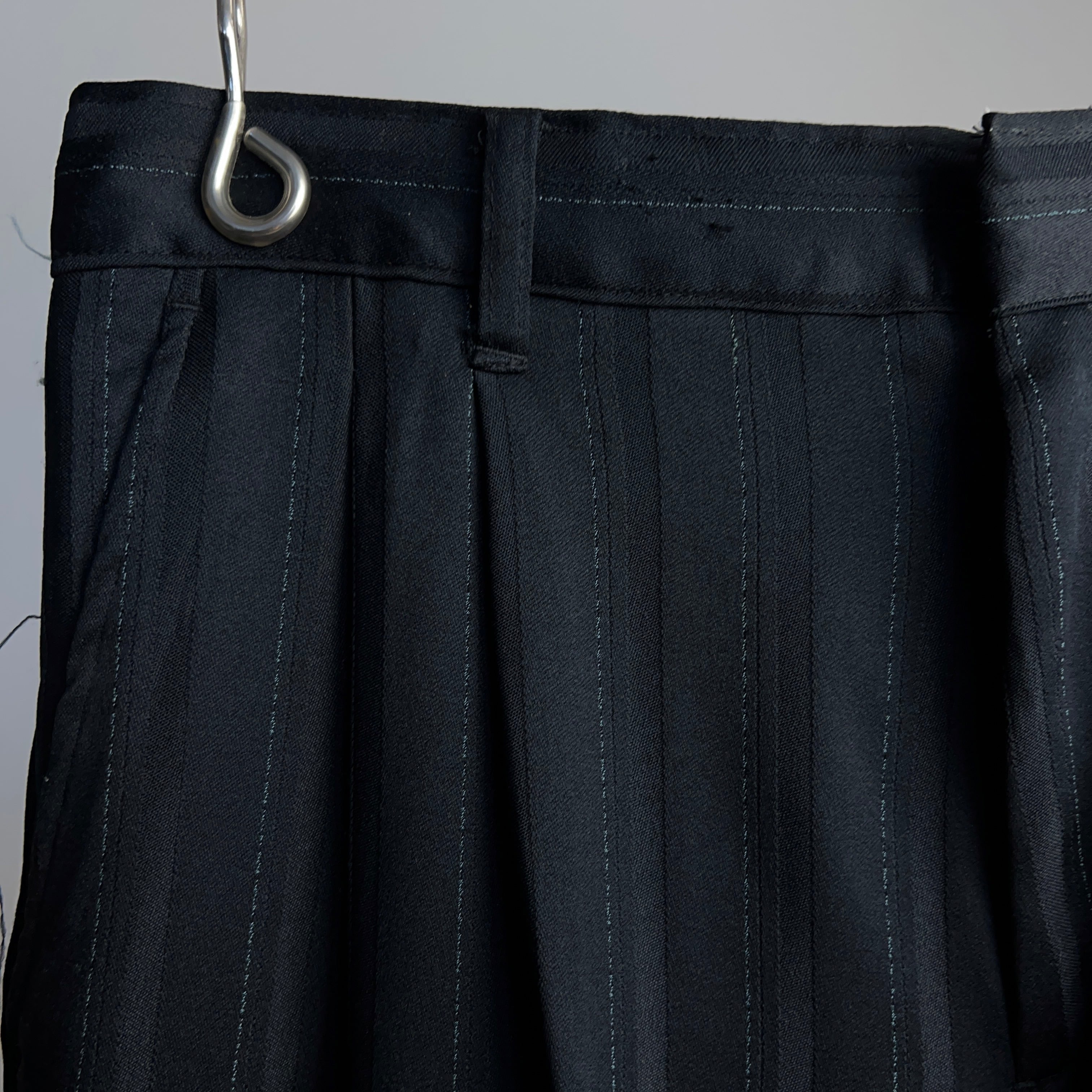 Stripe Slacks Pants W30 ストライプ スラックス ブラック Stripe Slacks Pants W30 ストライプ スラックス ブラック