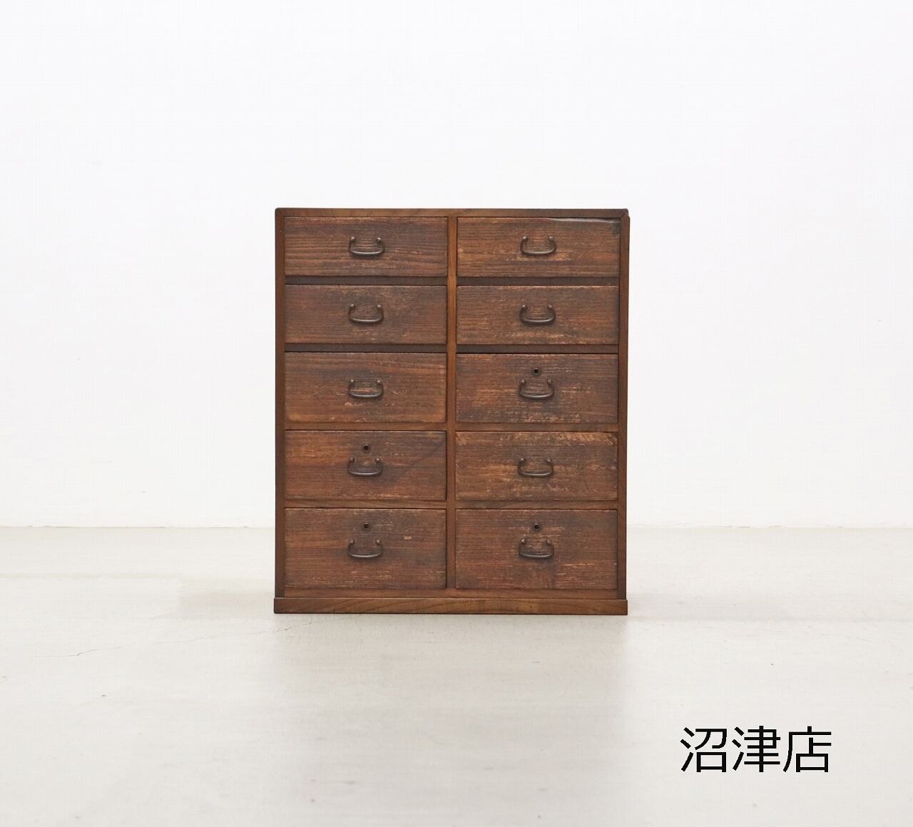 レトロ 無垢材 小引き出し 書類 雑貨 レターケース 収納 時代箪笥 桐