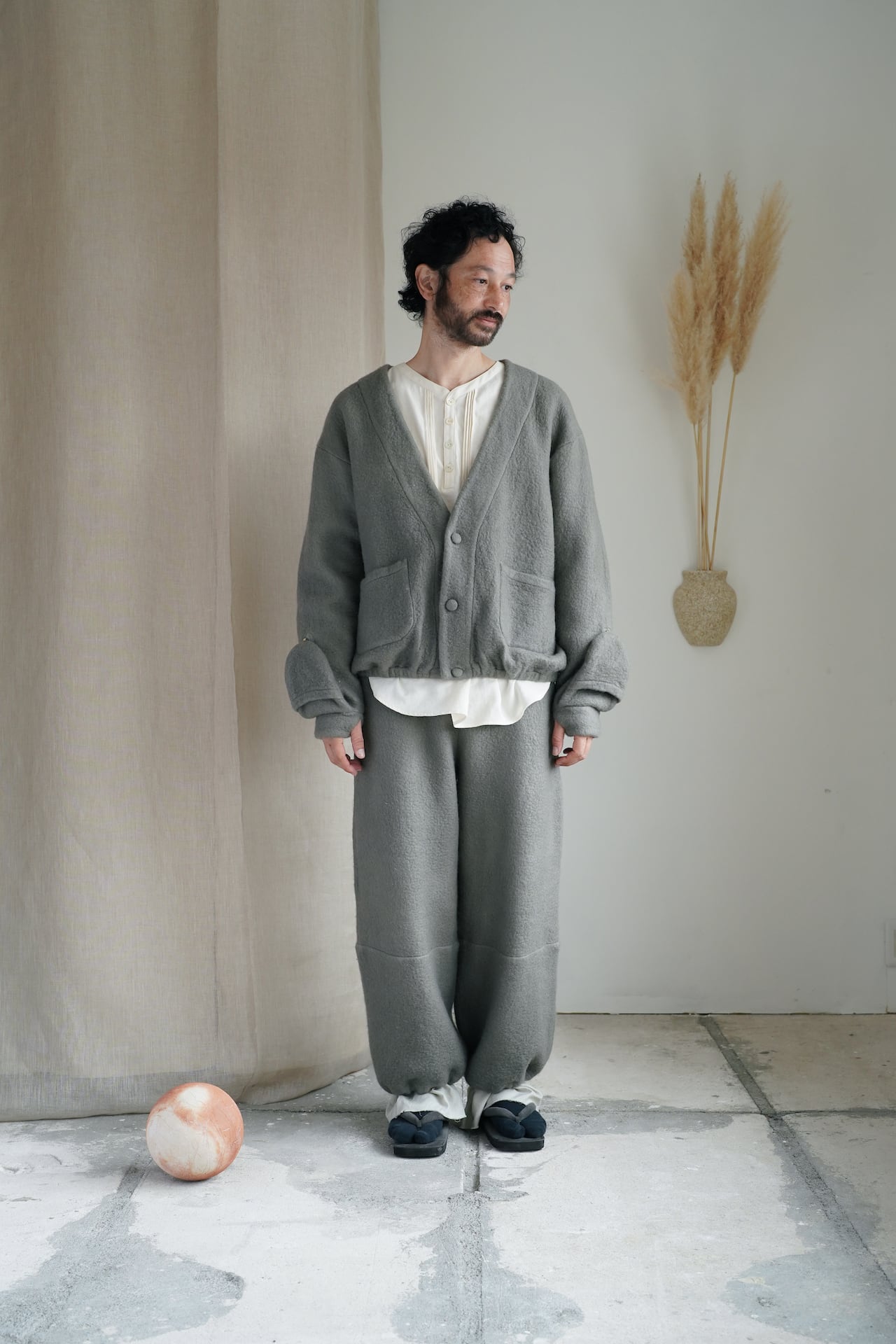 Sheep Cardigan (草木染 / 蓬)