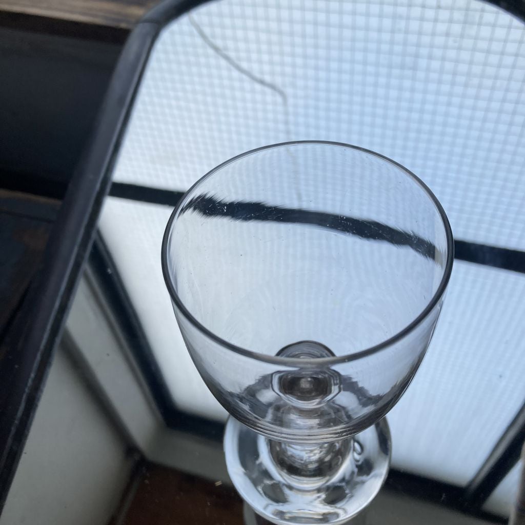 18-19世紀 スウェーデン 古い手吹きの色ガラスボウル鉢 アンティーク