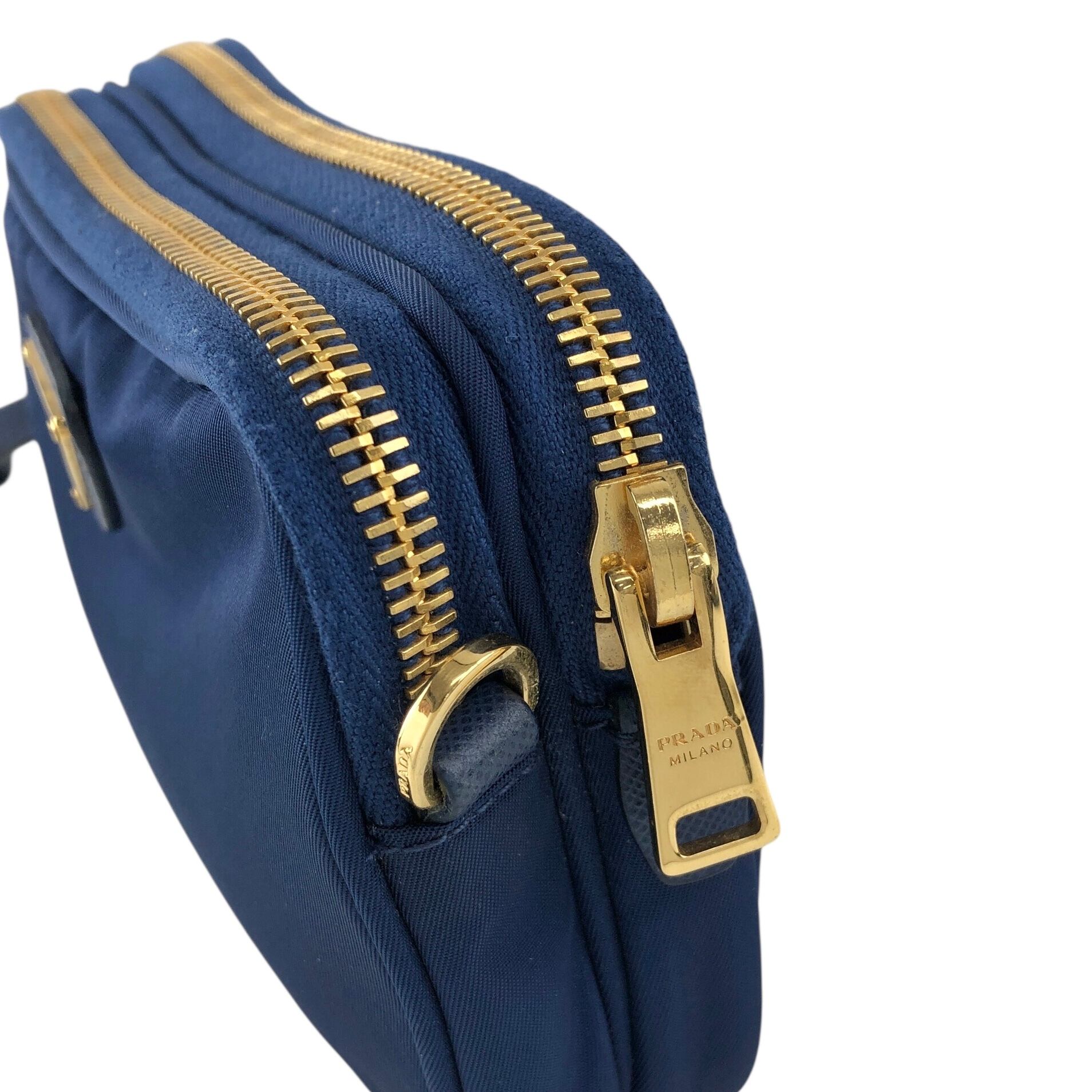 PRADA プラダ ショルダーバッグ ブルー トライアングルロゴ ナイロン