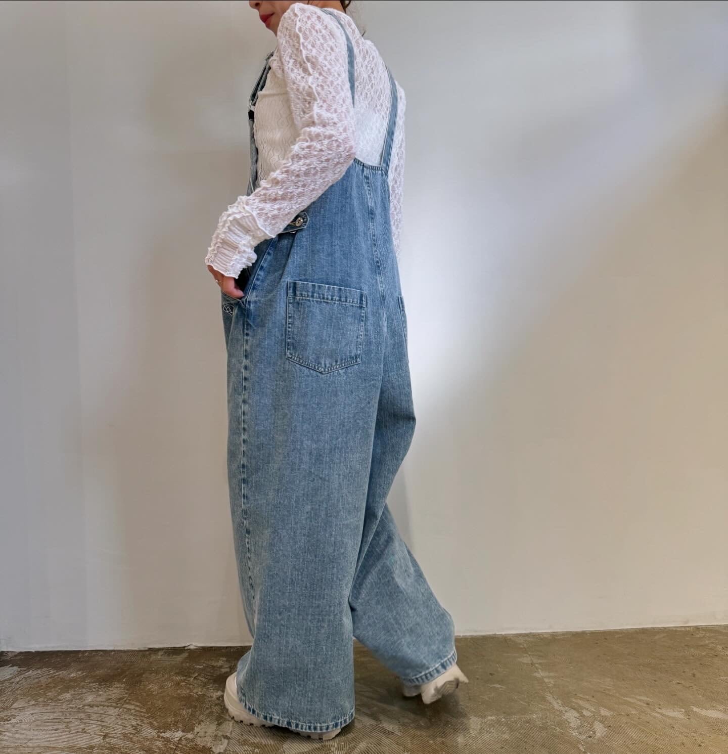 エイミーロウ eimeelaw Eimee Law デニムフロントジップサロペット