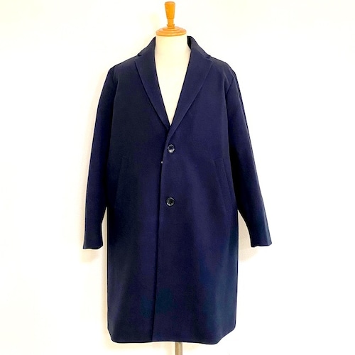 LANATEC® Melton Jersey Chester Coat　Navy