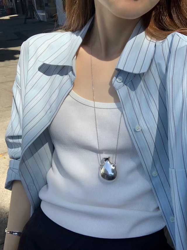 (OUNCE) lawn stripe shirt / 2color