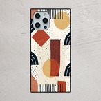 受注生産 iPhoneケース 赤とベージュの幾何学護符｜タリスマン TALM083A