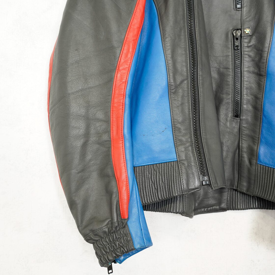 EU VINTAGE BMW ZIP DESIGN LEATHER RACING JACKET/ヨーロッパ古着 