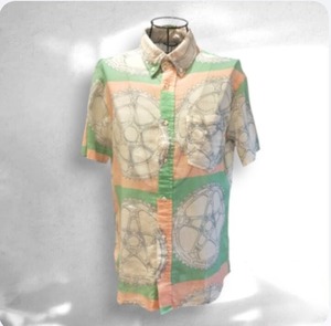 新品⭐ CCP BD VINTAGE S/S シャツ  M size  サ—モン/グリーン   CCP  ORIGINAL Fabric  定価 16500円