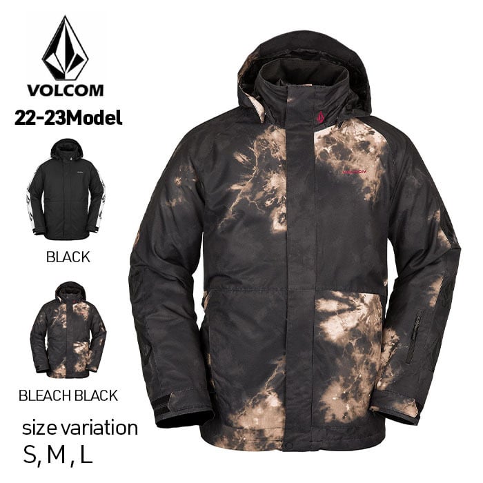 店内全品ﾎﾟｲﾝﾄ2倍!! VOLCOM 22-23 VOLCOM ICONIC STONE JACKET ヴォルコム BLEACH BLACK  BLACK ボルコム スノーウェア ジャケット スノボー 防寒 メンズ