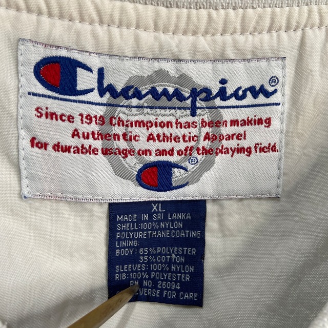 『送料無料』Champion 90s ナイロンプルオーバージャケット　XL ネイビー　ピステ
