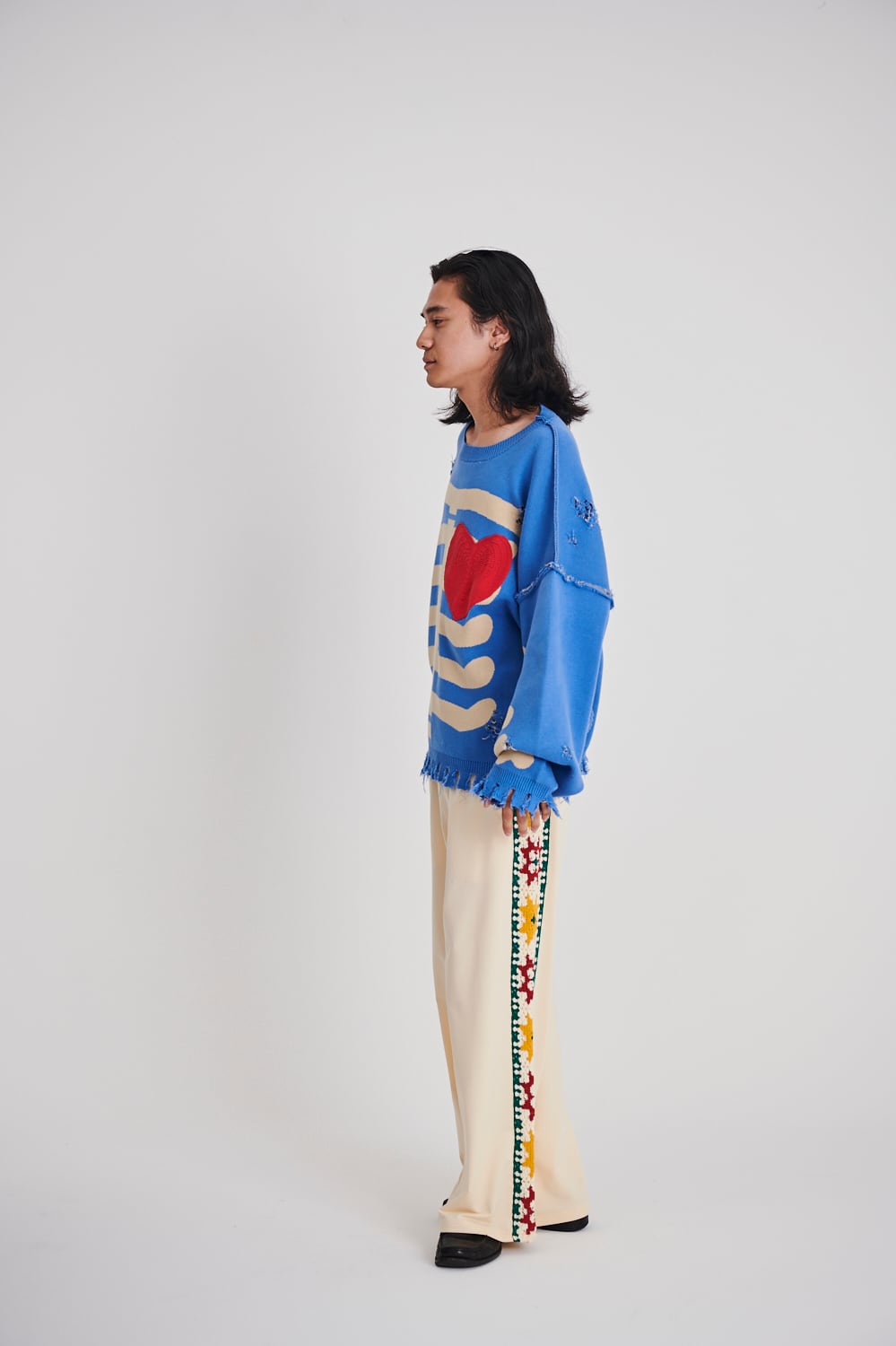 DISCOVERED ディスカバード】BONE KNIT BLUE | delhezi