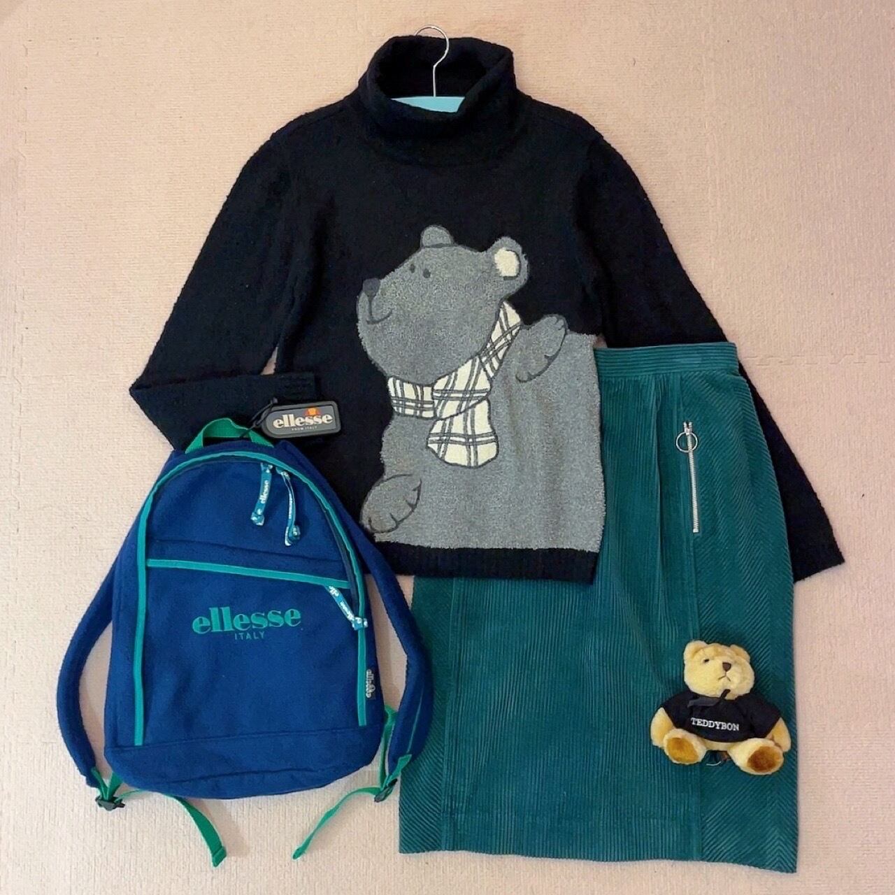 CASTELBAJAC / muffler bear black turtle sweater