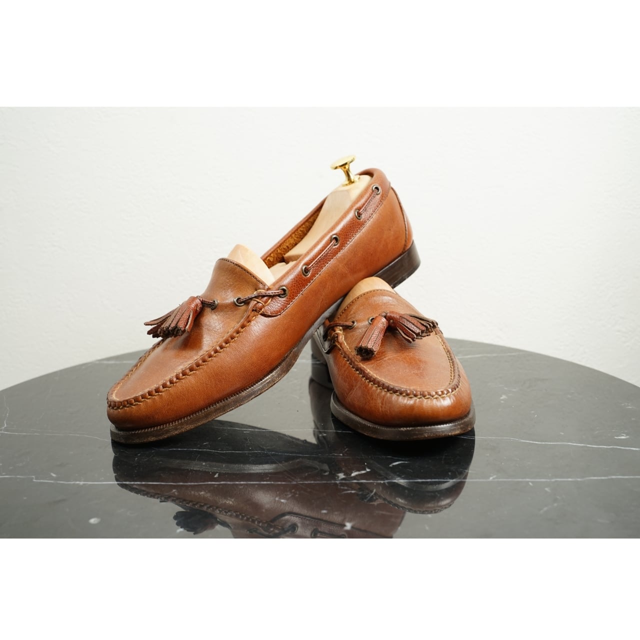 COLE HAAN タッセルローファー 表記なし(約26.5〜27.0cm相当)ライトブラウン レザーソール SS42