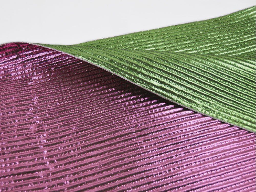 男女兼用 Unisex】Rumi Rock兵児帯「ギラヘコ」ライトグリーン×ピンク