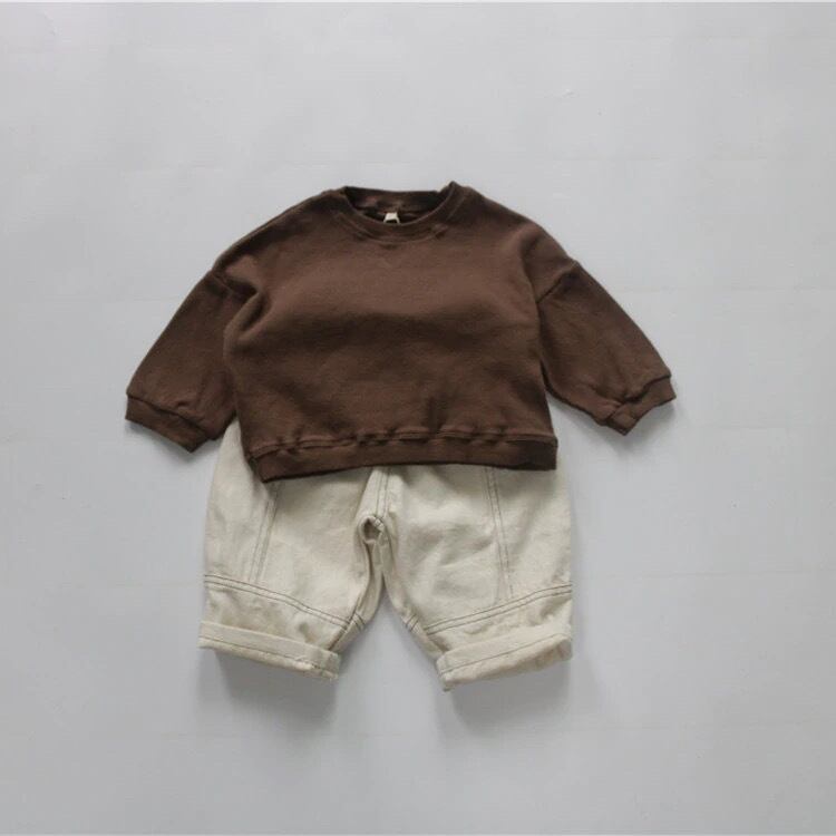 【即納】ワッフルロングTシャツ|海外子供服|韓国子供服