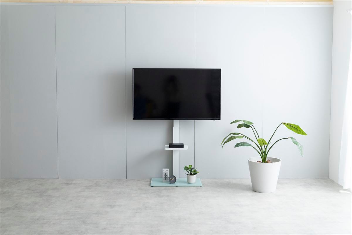 全2色】まるで壁掛けテレビのようなフラット感が美しいテレビスタンド