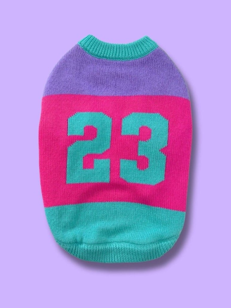 即納【TOOF】SPORTY VARSITY SWEATER (PNK/PPL/TURQ)