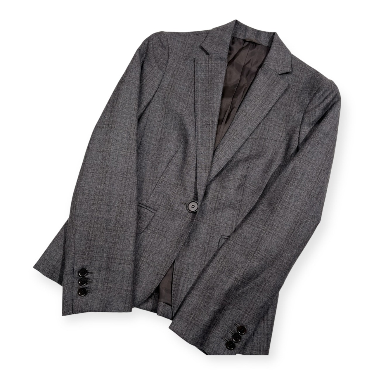 THE SUIT COMPANY she REDA SUPER110's チェック スカート スーツ サイズ (上)38 / (下)40 /グレー系/レディース