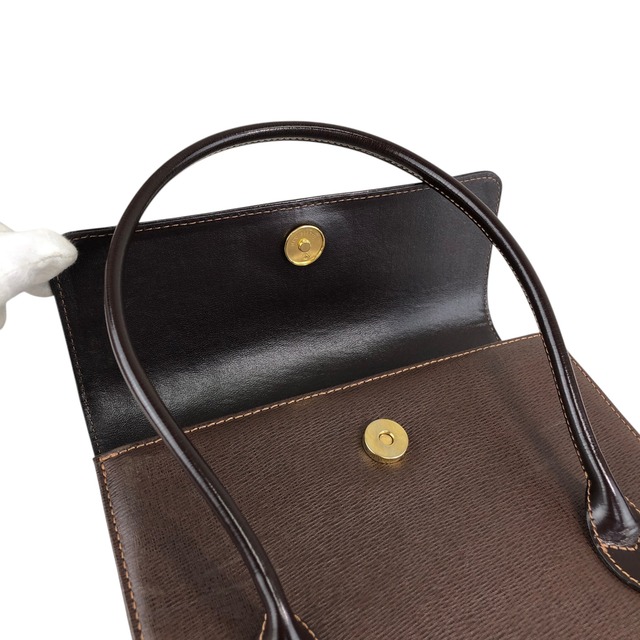 BURBERRY バーバリー ハンドバッグ ブラウン ロゴ レザー コンビレザー vintage ヴィンテージ オールド fpn5te