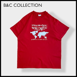 【B&C COLLECTION】企業系 企業ロゴ プリント Tシャツ 半袖 LARGE レッド us古着