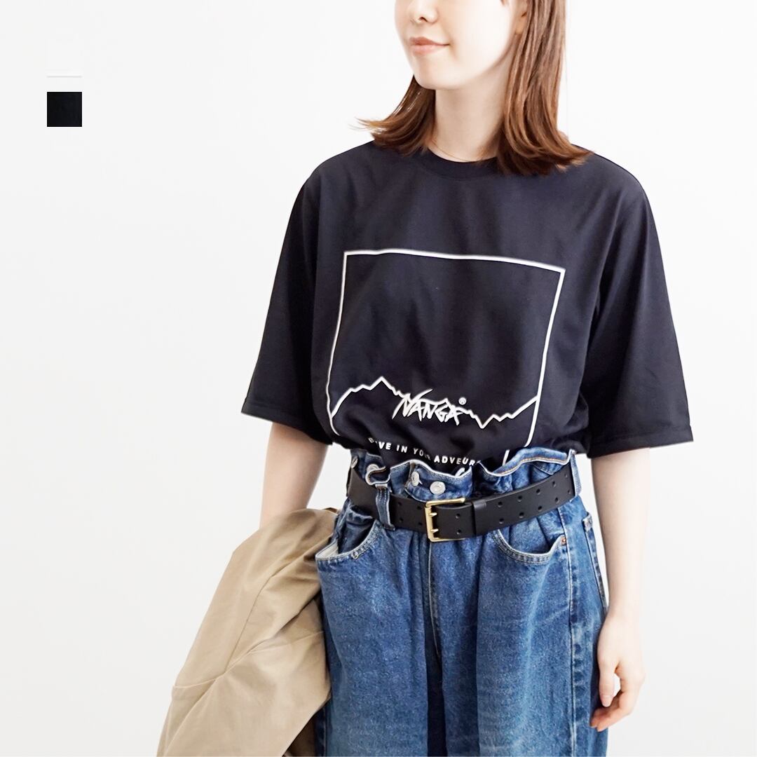 NANGA ナンガ DRY MIX FRAME LOGO TEE ドライミックスフレームロゴT (nw2221-1g503) es-life(エスライフ) tシャツ Tシャツ DRY MIX FRAME LOGO TEE ドライミックス フレームロゴ ティー