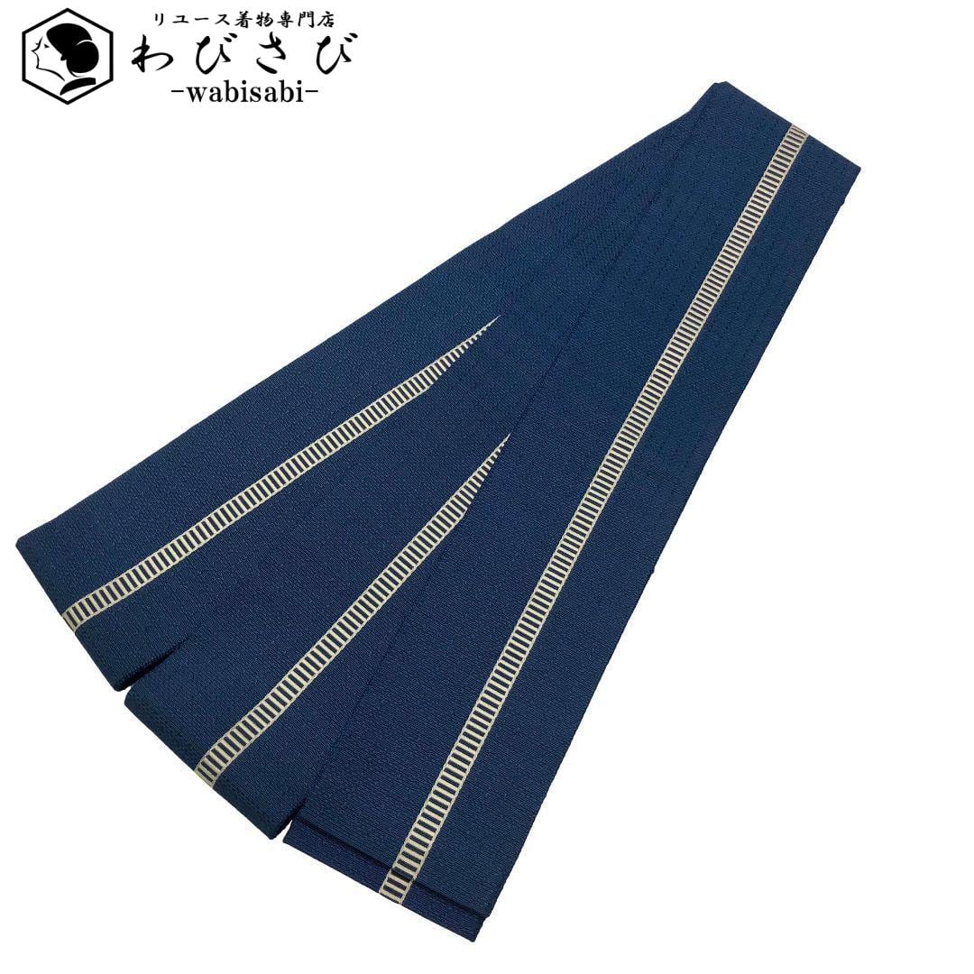 男帯 角帯 リバーシブル 縦線模様 二重緑色 N-1087 着物 きもの kimono