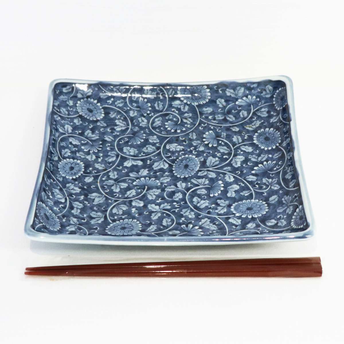 龍峰窯・花風流・角皿・箸付き・No.200426-34・梱包サイズ60