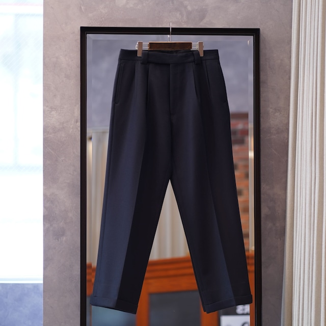 KAPTAIN SUNSHINE(キャプテンサンシャイン)23AW "2Pleats Wide Trousers" -NAVY-