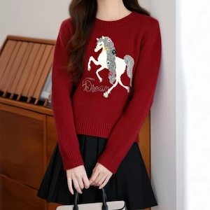 アニマル刺繍ニットトップス ・10176 アニマル刺繍ニットトップス ・10176