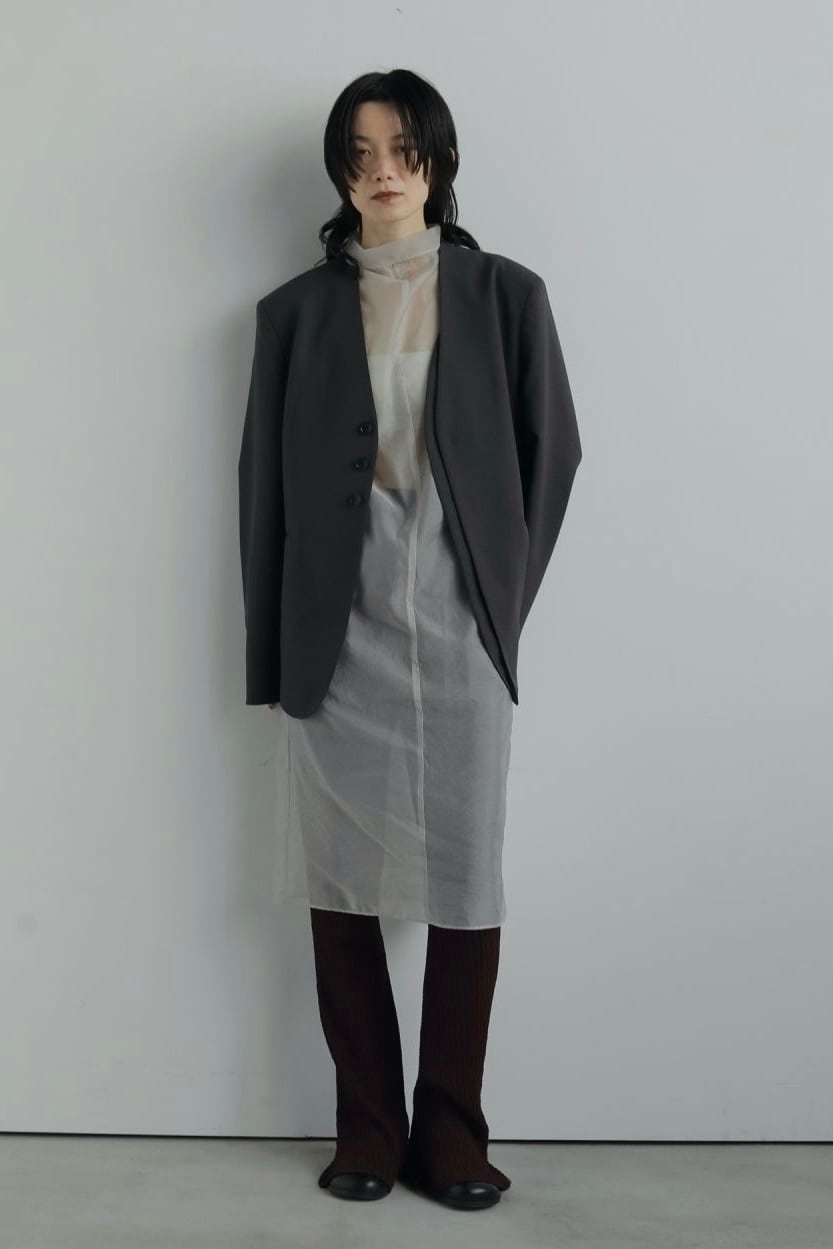 ànuke Sheer Turtle Onepiece シアータートルワンピース Light gray