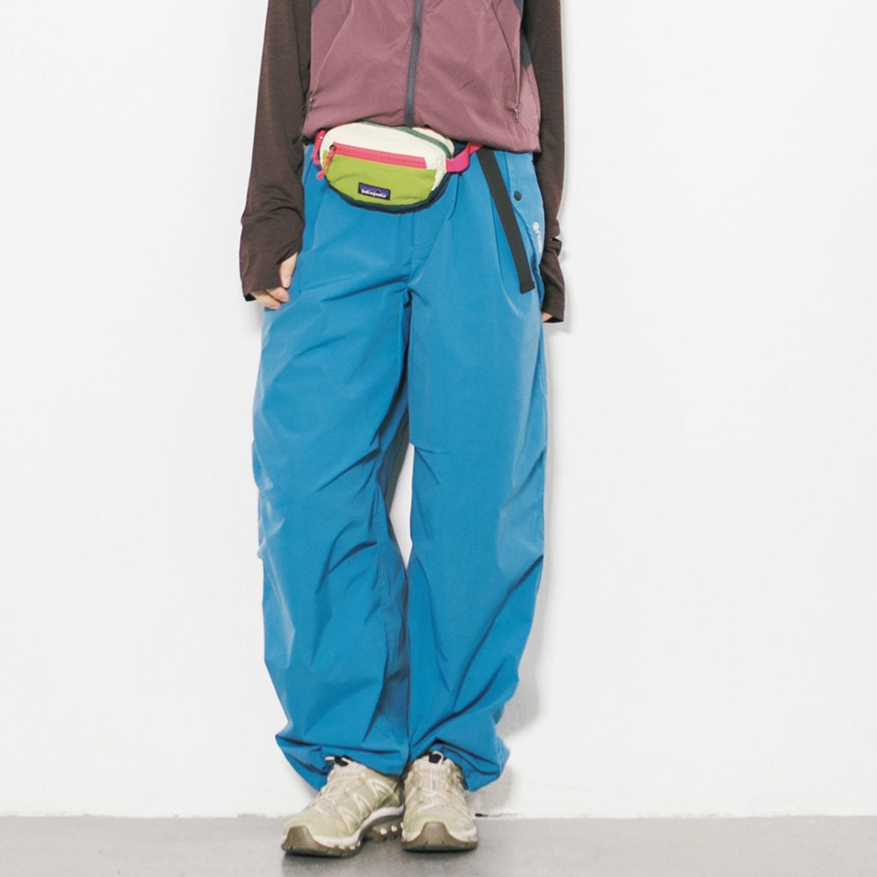 ベルト付き ワイドシルエット ロング丈 パンツ C01088