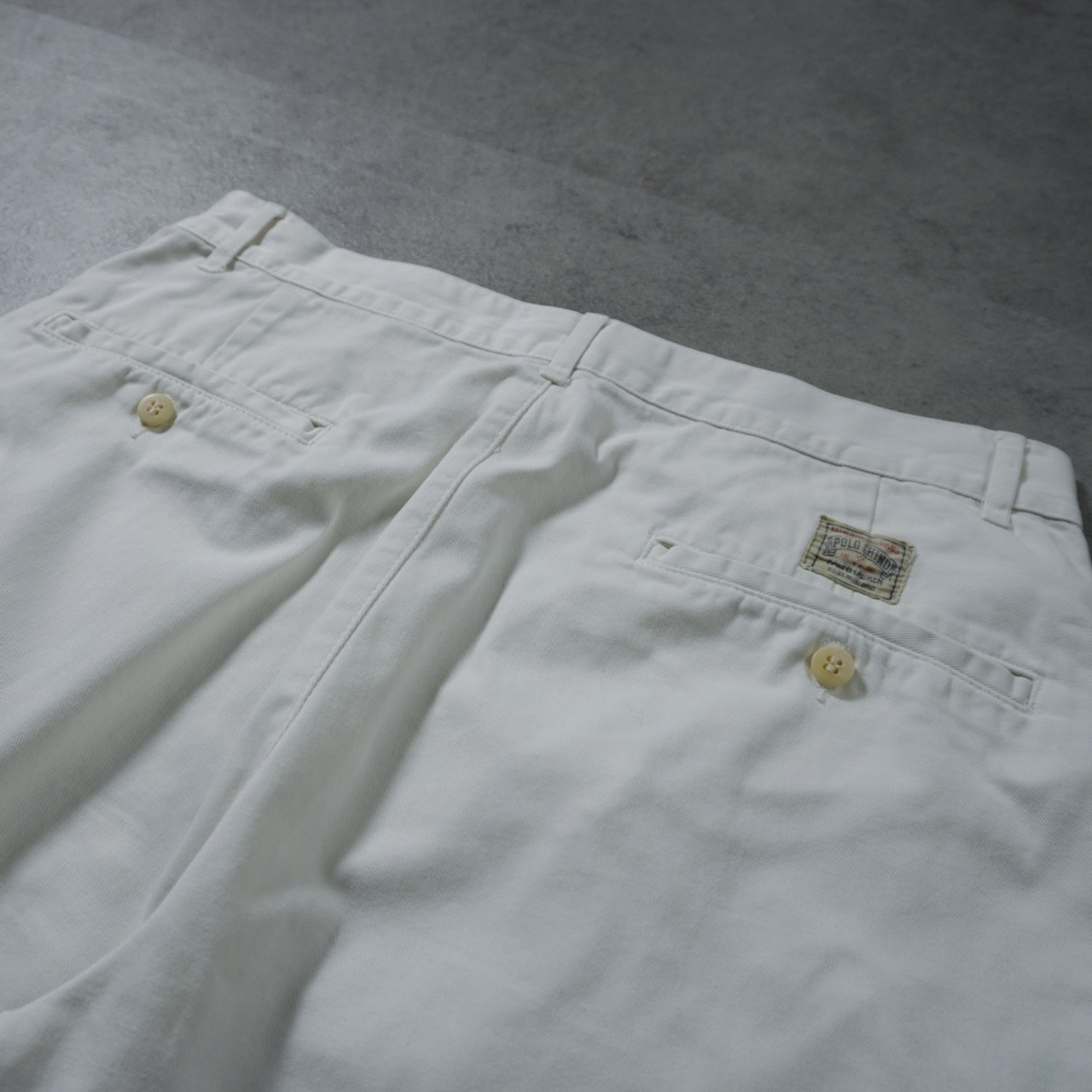 90s 初期型 Polo by Ralph Lauren POLO CHINO white W29.5L27.5相当 古着 - 6