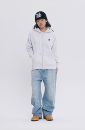 SPOUTLOGOZIPUPHOODIE_ LIGHT GREY