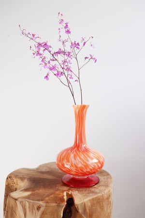 Orange leopard vase