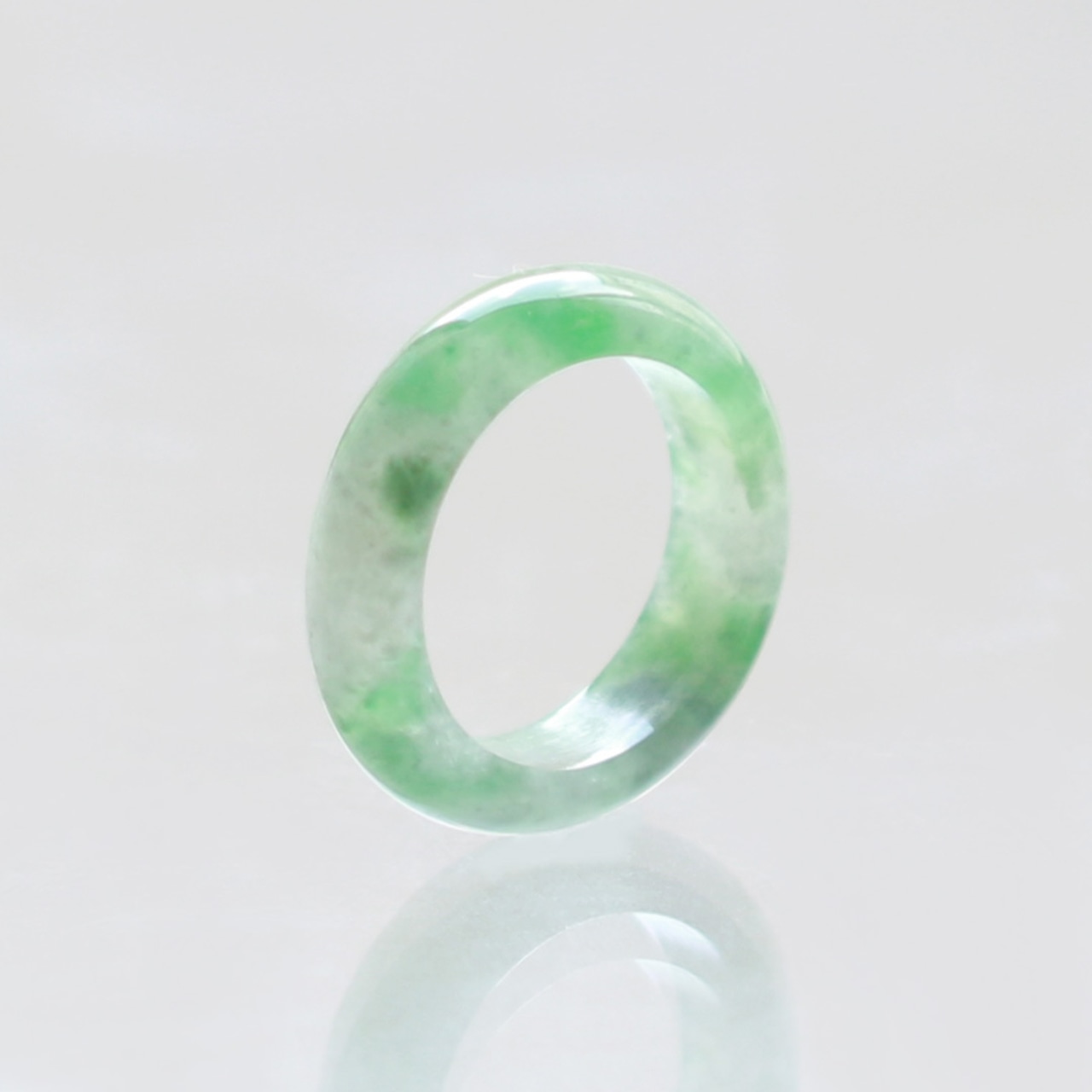 【10号】クリア＆グリーン 翡翠くりぬきリング A貨翡翠 jd_rg2101