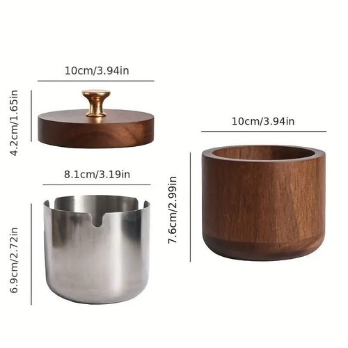 灰皿 フタ付 蓋付き 木製 おしゃれ レトロ 防煙