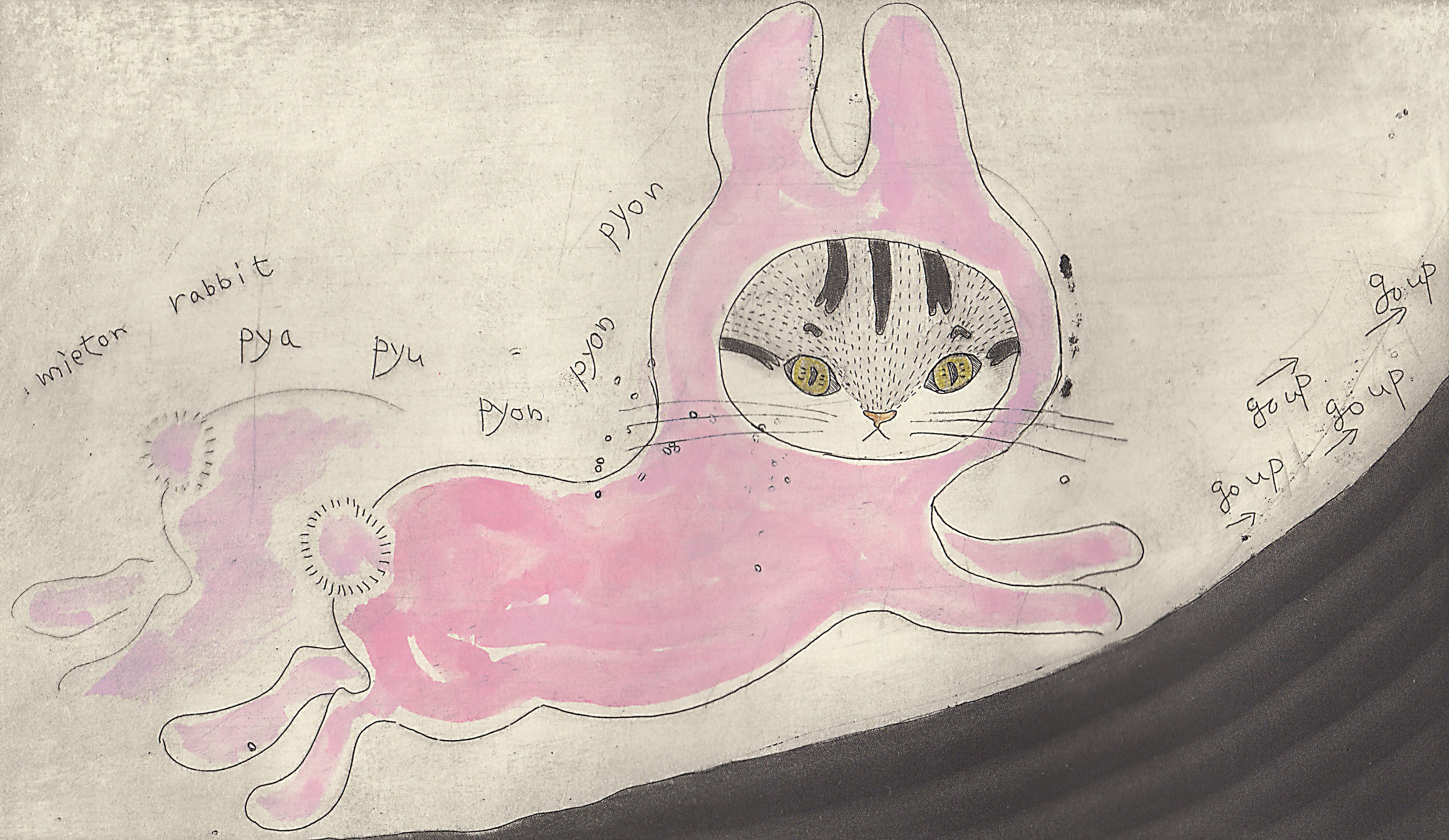 うさぎの上り坂（額装無し） | ネペット工房 neko*BASE店